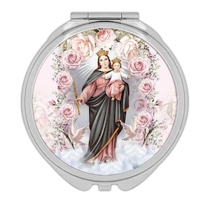 Our Lady of Perpetual Help Compact Mirror Gift Catholic Virgin Mary Religious