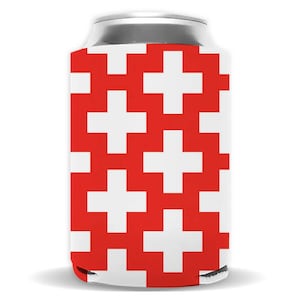 Abstract Swiss Flag Switzerland Regular Can Insulator Gift Pattern