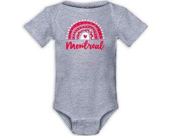Montreal Canada Baby Bodysuit Gift Rainbow