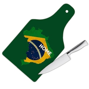 Mapa de Brasil, bandera, tabla de cortar, regalo, Brasil, país, orgullo, Amazonas