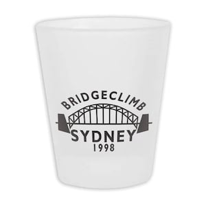 Bridge Climb Sydney 1998 Frosted Shot Glass Gift Travel Souvenir Tourist Australia
