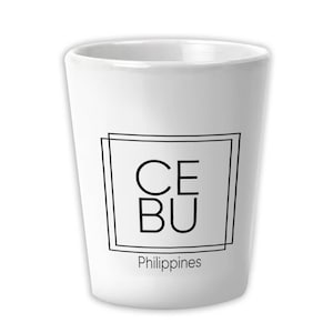 Cebu Keramisch Borrelglas Cadeau Vierkant Souvenir Reizen Strand Filipijnen