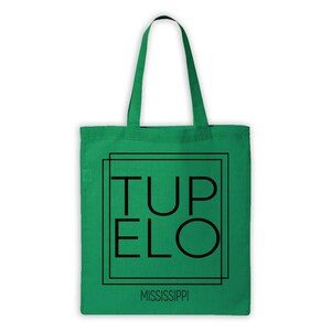 TUPELO Mississippi Standard Tote Bag Gift Square Modern Minimalist Font