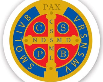 Saint Benedict Medal Sticker Gift Catholic Religious Prayer