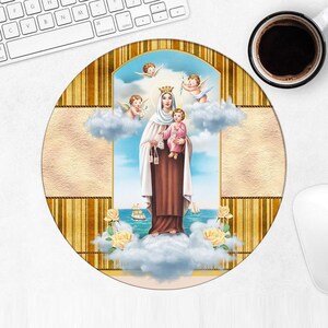 Our Lady of Mount Carmel Mousepad Gift Catholic Religious Virgin Saint Mary
