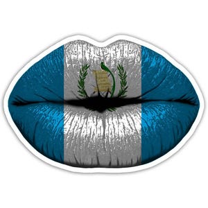 Lips Guatemalan Flag Sticker Gift Guatemala Expat Country