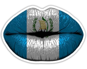 Lips Guatemalan Flag Sticker Gift Guatemala Expat Country