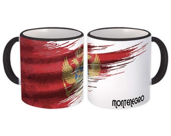 Montenegro Flag Mug Gift Montenegrin Travel Expat Country Artistic