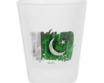 Pakistan Flag Frosted Shot Glass Gift Country Name Original