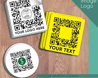 Etykiety z kodem QR na zamówienie z winylu: naklejki z logo firmy