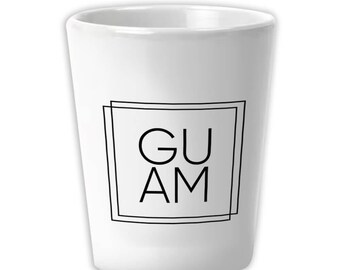 Guam Keramiskt Shotglas Present Fyrkantigt Souvenir Resa Strand Tropisk Sommar