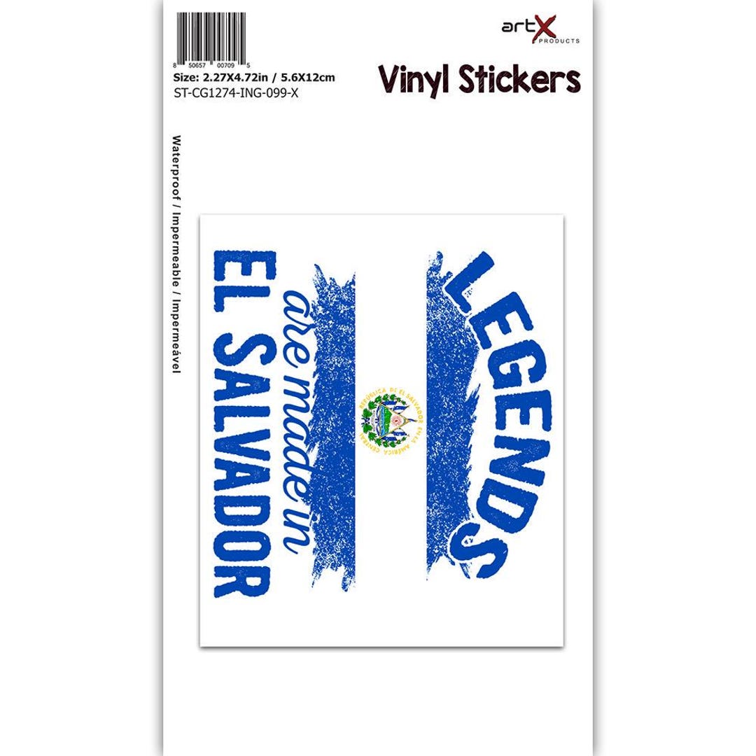 Legends Are Made in El Salvador Sticker Gift Flag Salvadorean