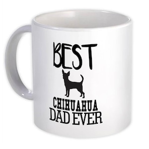 Beste chihuahua-vader ooit mok cadeau hond silhouet grappige huisdier cartoon eigenaar