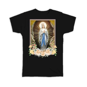 Our Lady Lourdes T-Shirt Gift Catholic Religious Virgin Saint Mary