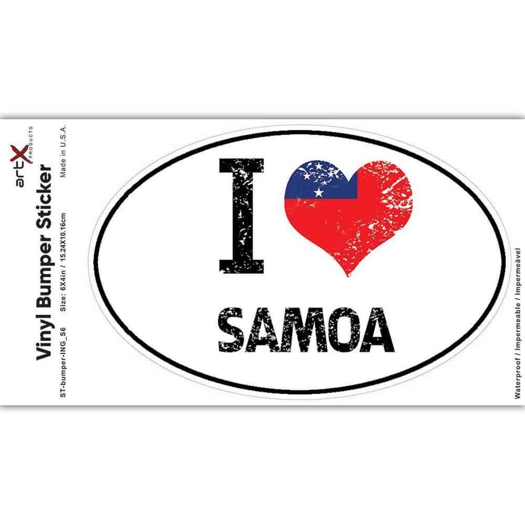 I Love Samoa Sticker Gift Heart Flag Country Crest Expat - Etsy