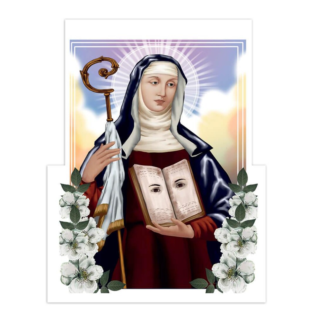 Saint Odile of Alsace Sticker Gift Catholic Church Bible Eyes Staff ...