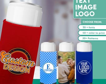 Enfriador de latas delgado y personalizable, aislante de neopreno personalizado para agua con gas.