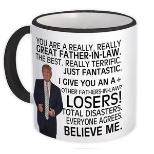 Gift for FATHER-IN-LAW Mug Gift Donald Trump Great Father-in-law Fathers Day