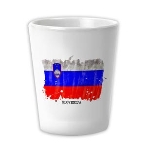 Slovenia Flag Ceramic Shot Glass Gift Country Name Original