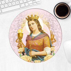Saint Barbara Mousepad Gift Catholic Religious Virgin Saint
