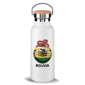 Bolivia Soccer Flag Bamboo Lid Tumbler Gift Football Country Pride Bolivian