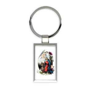 Verkündigung der Muttergottes Engel Geschenk rechteckige Keychain katholische Jungfrau Maria Kirche religiös