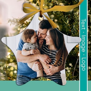 Personalized Ornament Ceramic Star Christmas Tree Decor Gifts Decorations Pendant Customized Xmas Wedding Gift Holliday Home Decoration
