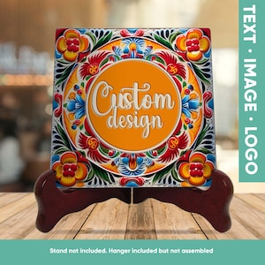 Personalized Ceramic 6"x6"in Tile Customized Decorative Photo Pet Memorial Gift, Housewarming Your Photo Tile Family Couple Wall Hanging