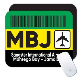 Jamaica Sangster Airport Montego Bay MBJ Mousepad Gift Travel Airline Pilot
