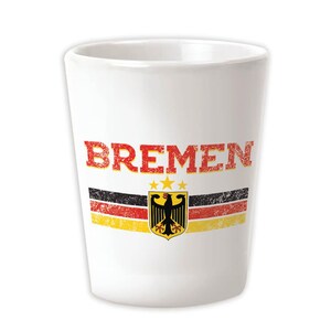 Bremen German Eagle Germany Ceramic Shot Glass Gift Crest Flag Colors City State