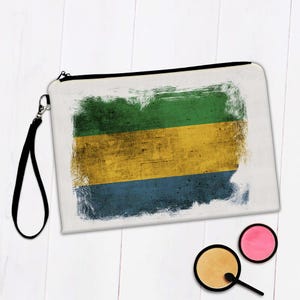 Gabon Gabonese Flag Makeup Bag Gift Africa African Country Souvenir National Vintage Patriotic Art