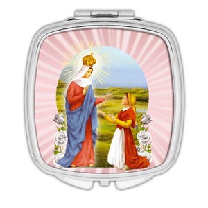 Our Lady of Caravaggio Compact Mirror Gift Catholic Religious Virgin Saint