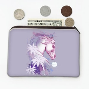 Horse Palm Trees Coin Purse Gift For Horses Lover Animal Sweet Art Print Wall Decor Friendship