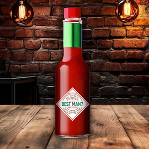 Etiquetas personalizadas para salsa picante (6 unidades), etiquetas de vinilo personalizables para regalos de boda, regalos de despedida de soltera, etiquetas decorativas.
