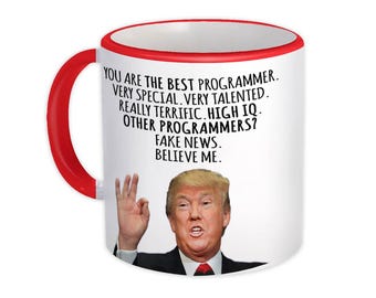 PROGRAMMER Grappige Trump-mok Cadeau Beste PROGRAMMER Verjaardag Kerst Banen