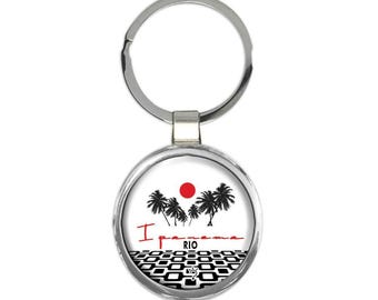 Rio de Janeiro Ipanema Gift Round Keychain Brazil Brasil Souvenir Cup