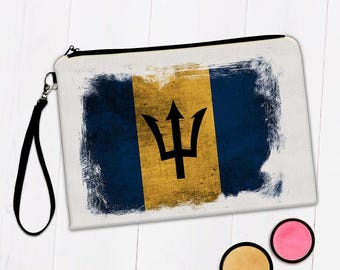 Barbados Barbadian Flag Makeup Bag Gift Distressed North American Country Souvenir Patriotic