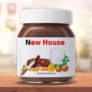 Personalized Label For Nutella Jars Housewarming Sticker Vinyl Celebration New House Party Custom Fun Gift Congratulations Personal Jar Name