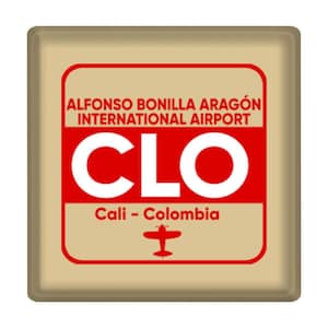 Colombia Aragon Airport Cali CLO Square Ceramic Magnet Gift Travel Airline Pilot AIRPORT