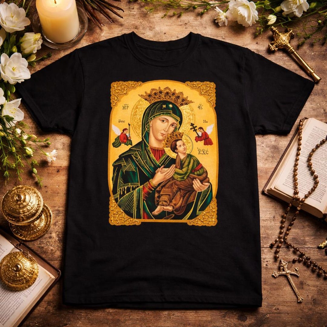 Our Lady of Perpetual Help T-shirt, Virgin Mary Gift - Etsy