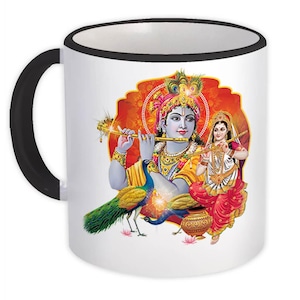 Krishna Indian God Mug Gift Hindu Poster Devotional Art Rama Home India
