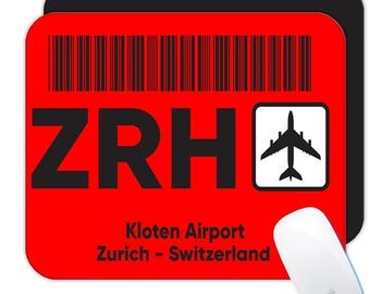 Switzerland Kloten Airport Zurich ZRH Mousepad Gift Travel Airline Pilot AIRPORT
