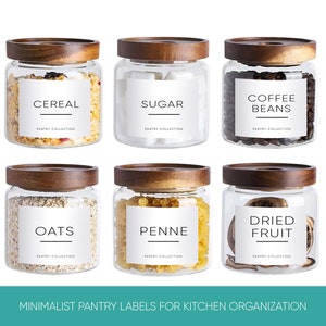 Personalisierte Pantry Organizer Vinyl Aufkleber - Benutzerdefinierte Küchenetiketten, Pantry Organisation, anpassbare Aufkleber Etikett für Gläser und Behälter