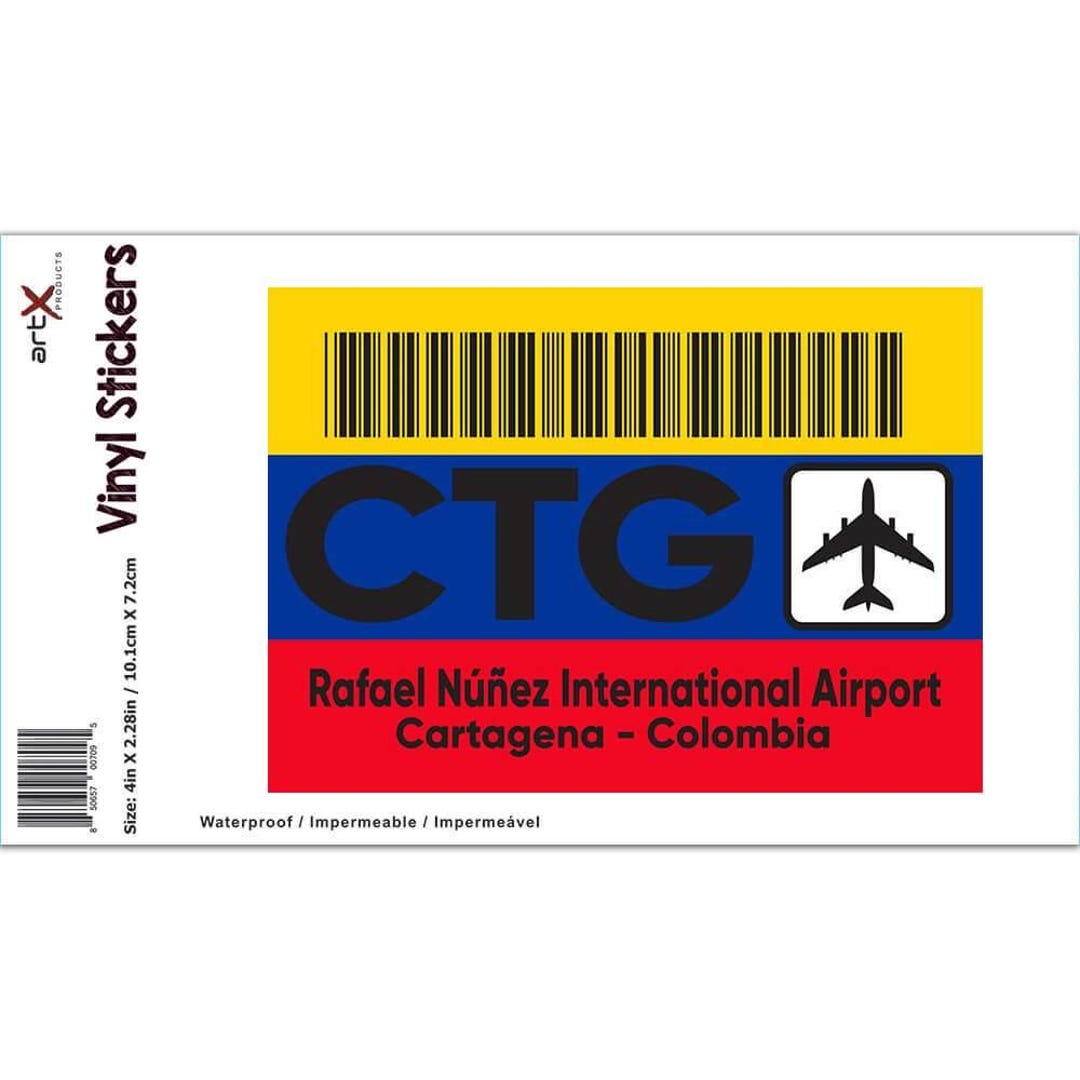 Colombia Rafael Nunez Airport Cartagena CTG Sticker Gift Travel Airline ...