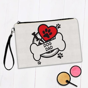 Dog Dad: Make-up Tasche Geschenk Hunderasse Haustier Ich liebe meinen süßen Welpen Hunde Haustiere dekorativ