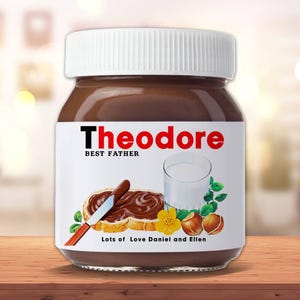 Personalized Label For Fathers Day Nutella Jars Sticker Vinyl Celebration Party Custom Dad Gift Best Pop Announcement Personal Jar Name