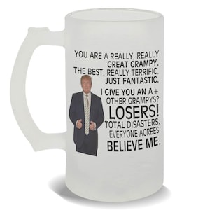 Gift For Great GRAMPY Trump Frosted Beer Mug Gift Birthday Christmas Day Family Funny MAGA