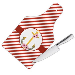 Personalized Anchor Cutting Board Gift Captain Smith Naval Boat Beach House Maritime
