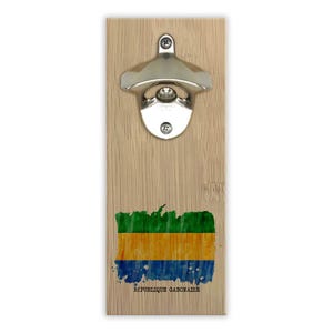 Gabon Flag Wall Magnetic Bottle Opener Gift Country Name Original