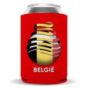 Belgie Soccer Flag Regular Can Insulator Gift Football Country Pride Belgian